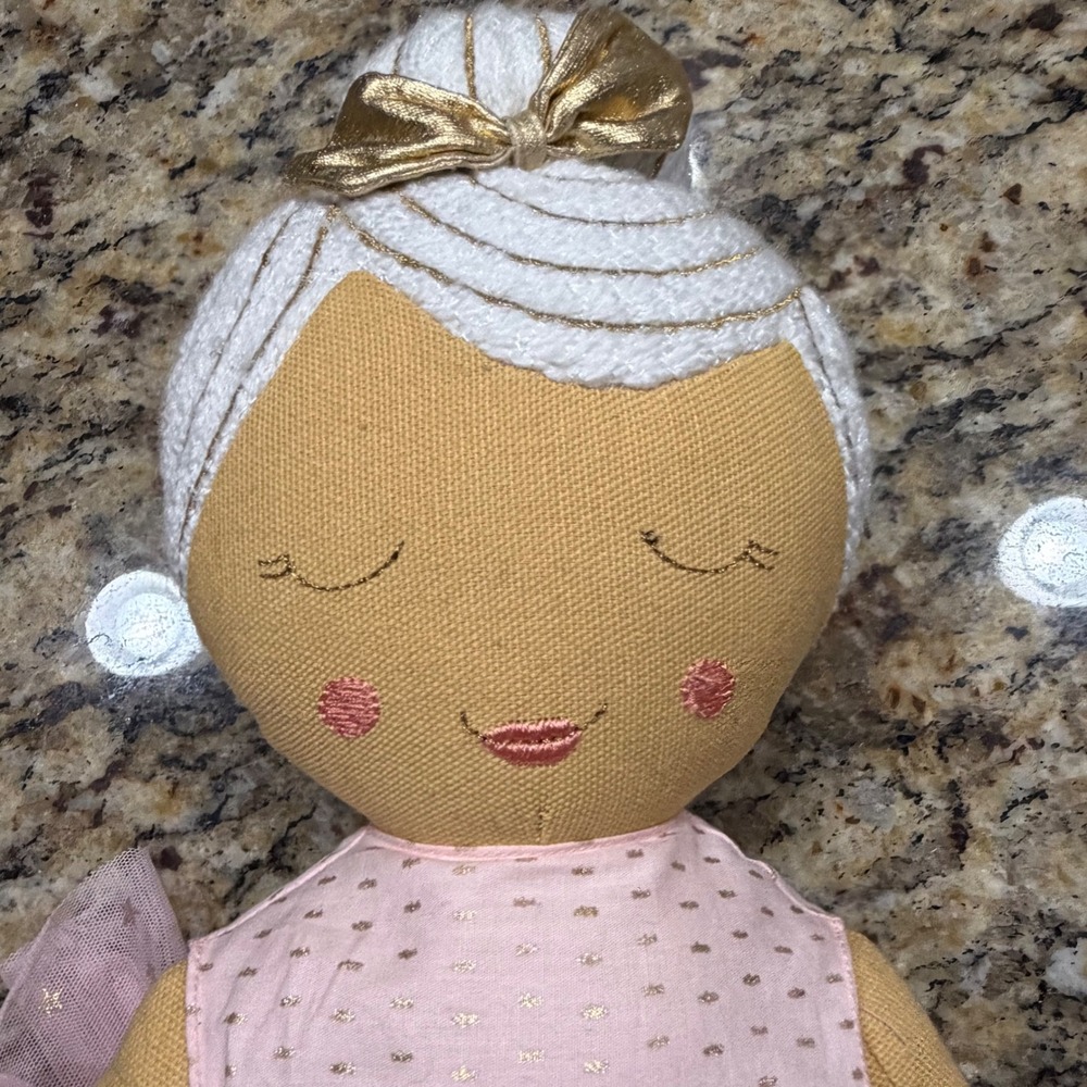 Pillowfort Ballerina Decorative Pillow Plush Doll Pink Gold Star Tutu 21.5 Inch - Picture 2 of 8
